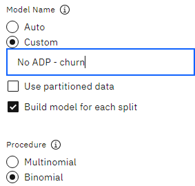 Choose model options