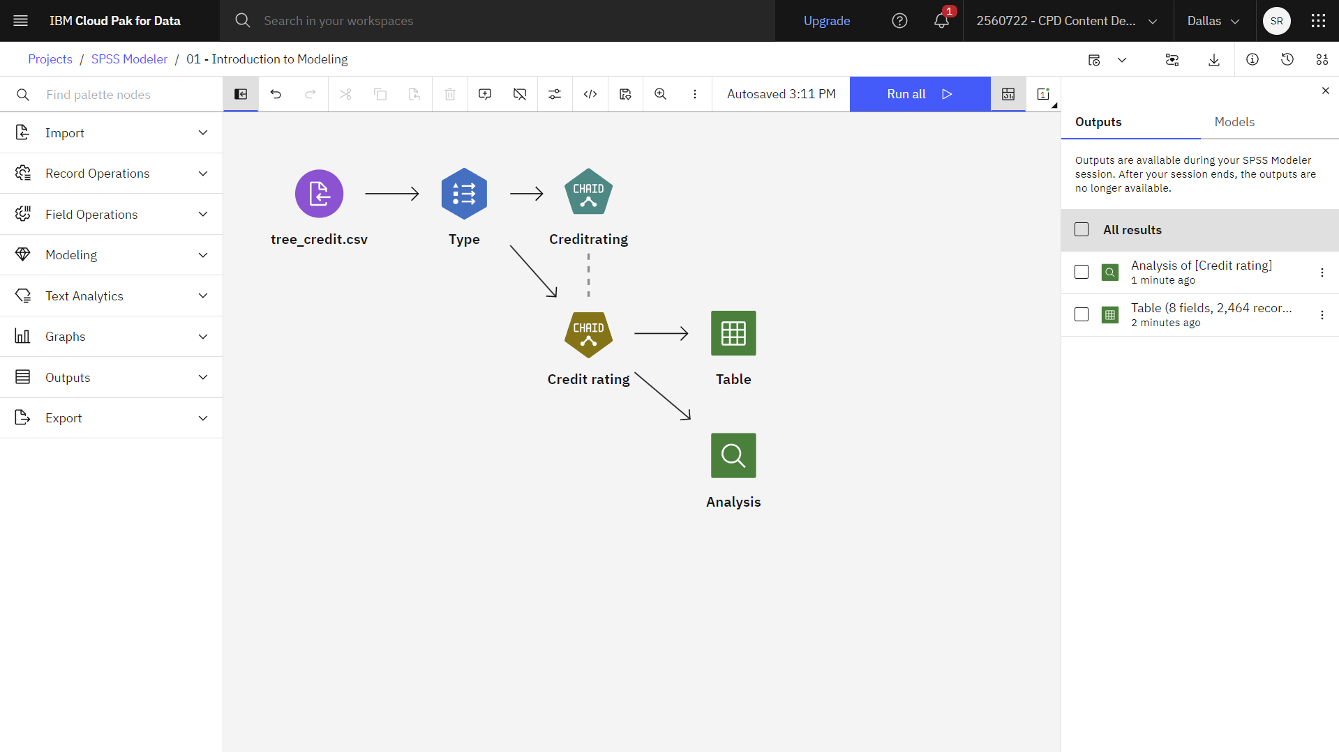 Complete modeler flow