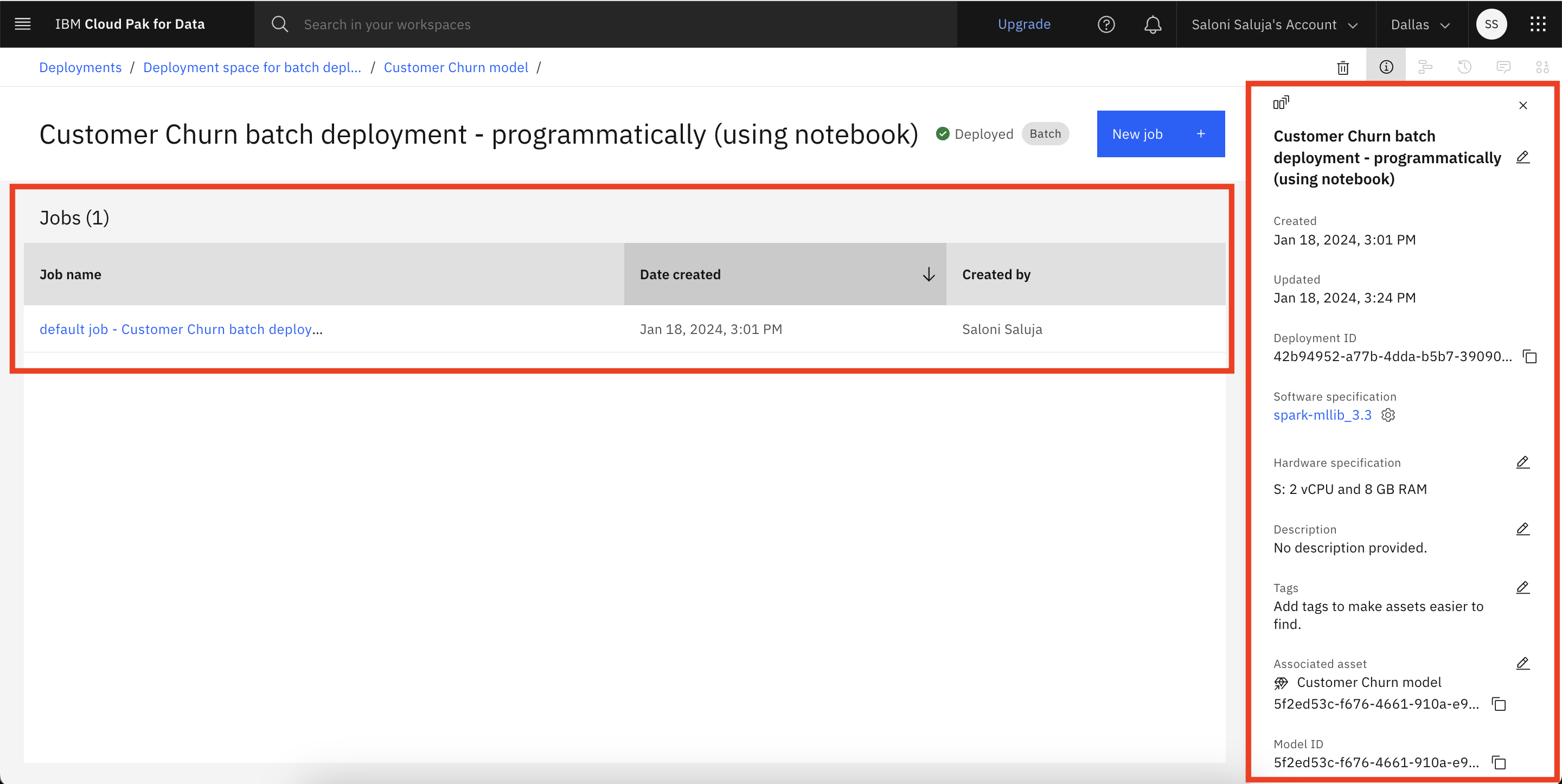 View batch deployment details