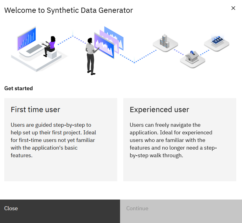 Synthetic Data Generator Get started wizard